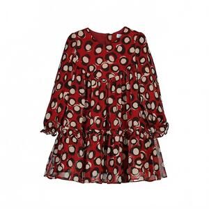 NEW ABEL & LULA girl's bambula printed dress in red multi